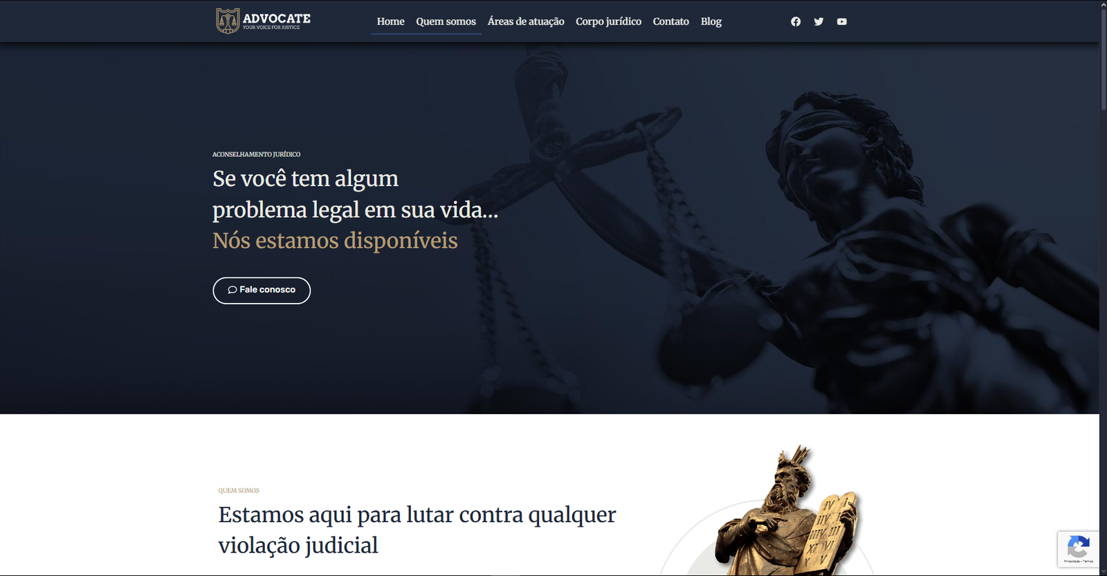 Portfólio marketing digital - Imagem do site de advogado