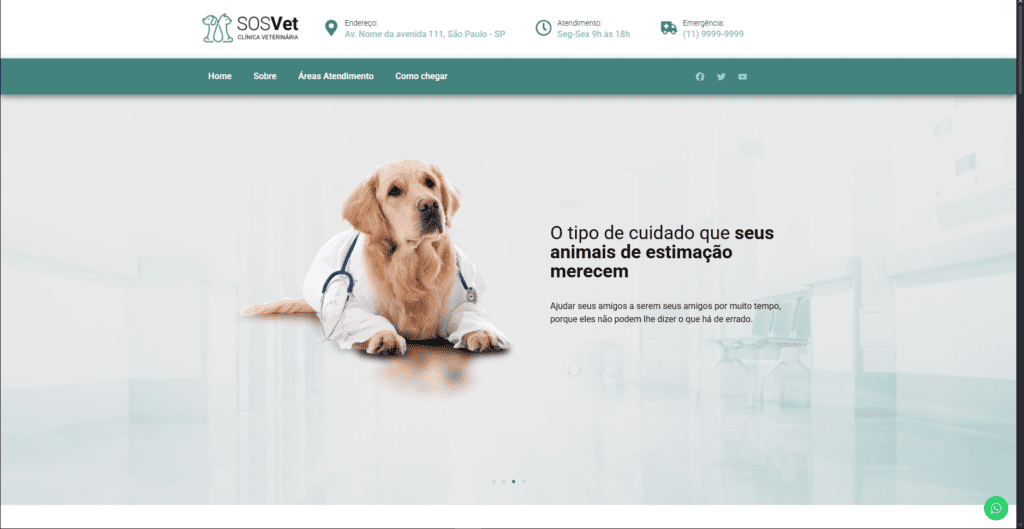 Portfólio marketing digital - Imagem do site veterinário